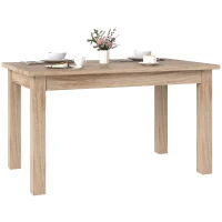 HOMCOM Mesa de Comedor Rectangular 140x80 cm para 6 Personas Tablero Laminado de 30 mm y Patas Robustas Estilo Moderno Natural(m-10)