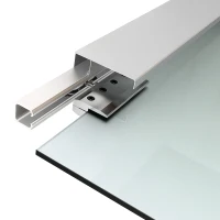 HOMCOM Porta de Correr de Vidro 75x210 cm Porta de Correr de Vidro com Trilho Translúcida(m-8)