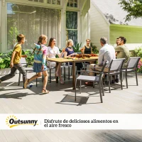 Outsunny Mesa de Comedor Extensible de Exterior de 160-240 cm para 6-8 Personas Mesa Rectangular para Porche Terraza Jardín(m-9)