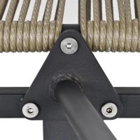 Outsunny Conjunto de Móveis de Vime Conjunto de Móveis para Jardim 3 Peças  Mesa Redonda e 2 Poltronas com Almofadas Acolchoadas Pátio Terraço Cinza e Marrom(m-9)