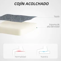 HOMCOM Silla de Oficina con Ruedas Altura Ajustable y Tapizado en Lino Sintético para Oficina o Estudio 53x43x85-93 cm Gris(m-4)