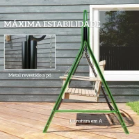 Outsunny Suporte para Baloiço de Metal Estrutura de Baloiço Resistente com Pés em Forma de A Carga 220 kg  172x126x170 cm Bronze(m-5)