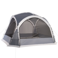 Outsunny Carpa Portátil de Camping para 6-8 Personas con 4 Mosquiteros Gancho y Bolsa Anti-UV 350x350x230 cm Gris y Blanco