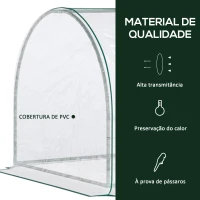 Outsunny Estufa transparente para jardim ou terraço para cultivo de plantas e flores com porta zip 250x100x80cm PVC(m-4)