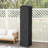 Outsunny Heavy Duty Gas Pyramid Patio Heater Cover, Full Length Outdoor Heater Cover Protector, UPF 30+ Oxford Fabric with Zipper, Black(m-8)