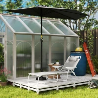 Outsunny Tumbona Plegable con Respaldo Ajustable Reposacabezas y Estructura de Metal 160x66x98 cm Gris y Blanco(m-9)