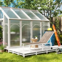 Outsunny Tumbona Reclinable de Jardín Exterior con Ruedas Respaldo Ajustable en 5 Posiciones y Marco de Acero 166 Marrón(m-8)