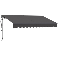 Outsunny Toldo Eléctrico Retráctil con Manivela Inclinación Ajustable y Protección UV para Jardín Terraza 296x250 cm Gris Oscuro