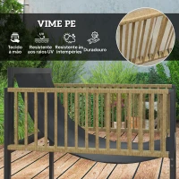 Outsunny Conjunto de Jardim de Vime Sintético de 4 Peças  Inclui Sofá de 2 Lugares 2 Poltronas 1 Mesa de Centro  Cinza e Madeira(m-5)