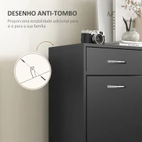 HOMCOM Sapateira Estreito com 2 Compartimentos e 2 Gavetas para 12 Pares de Sapatos 80x30x91,5 cm Preto(m-7)