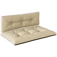 Outsunny Conjunto de 2 Cojines para Palets Acolchados de 120cm de Largo Impermeable Anti-UV para Interior y Exterior Beige(m-1)