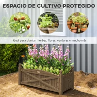 Outsunny Jardinera de Madera Elevada para Cultivar Plantas Flores Hierba para Jardín Balcón Terraza 90x39x37 cm Café Oscuro(m-4)