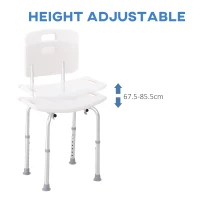 HOMCOM Bath Chair Shower Stool Safety Seat Bathroom Adjustable Positions Elderly Aids(m-5)