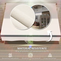 Outsunny Toldo Manual Retráctil para Jardín con Manivela Protección UV Estructura de Metal y Aluminio 295x200 cm Crema(m-5)
