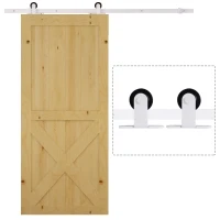 HOMCOM 6FT Rustic Interior Sliding Barn Door Mounting Hardware Kit - White(m-4)