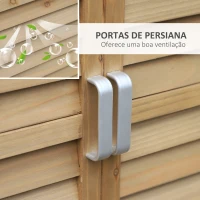 Outsunny Armário de Armazenamento de Madeira para Jardim com 2 Prateleiras Interiores 2 Portas e Teto Inclinado para Exterior Terraço 87x46,5x96,5cm Natural(m-4)