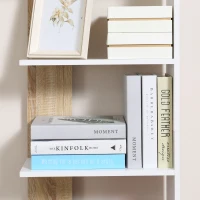 HOMCOM Estante de Armazenamento com 5 Prateleiras Estante Multiuso para Escritório  45x21x170cm Branco e Carvalho(m-8)