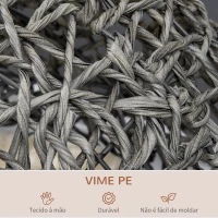 PawHut Cama para Gatos em Vime Sintético com Base de Tripé Almofada com Pelúcia e Algodão Suave Desenho Elevado Ø52x58 cm Cinza(m-6)