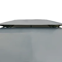 Outsunny 10 x 13ft Outdoor 2 Tier Steel Frame Gazebo with Curtains Black Grey(m-12)