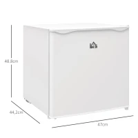 HOMCOM Mini Congelador Vertical 35 L Silencioso com Porta Reversível Temperatura Ajustável e Prateleira Amovível 47x44,2x48,8 cm Branco(m-3)