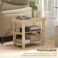 HOMCOM Banco Zapatero de Bambú de 3 Niveles para 4 Pares Zapatos 50x28x45 cm Natural(m-6)