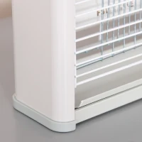 Outsunny Lâmpada Anti-Mosquitos Elétrica 20W Mata Mosquitos Elétrico Área 60 m² Seguro e Eficaz com Luz UV 37,5x8,5x26,5cm Branco e Cinza(m-9)