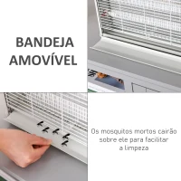 Outsunny Lâmpada Anti-mosquito Elétrica com Luz Ultravioleta 20W com 2 Tubos LED Área de Ação 60m² 39x7.5x26.5 cm Branco(m-5)