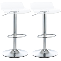 HOMCOM Conjunto de 2 taburetes de bar de diseño contemporáneo con asiento de acrílico y base de metal giratorio 360° altura ajustable