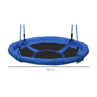 HOMCOM Kid Nest Swing Seat Saucer Tree Swing 40 Inch/100cm for Outdoor Indoor Blue(m-3)