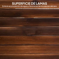 Outsunny Mesa de Jardín de Madera de Abeto con Patas en Forma de Rueda Orificio para Sombrilla 120x63x70 cm Acabado Carbonizado(m-7)