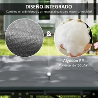 Outsunny Cama de Camping Plegable con Cojín Integrado Reposacabezas y Bolsillo Lateral 187x67x37 cm Gris(m-5)