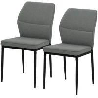 HOMCOM Conjunto de 2 Cadeiras de Jantar Modernas Cadeiras de Cozinha com Assento Acolchoado e Estofado Encosto Curvo 45x57x86 cm Cinzento(m-11)