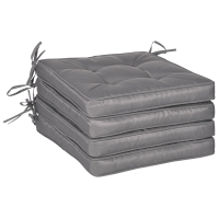 Outsunny Conjunto de Cojines para Sillas de Comedor y Jardín Impermeable con 2 Amarres de Fijación 42x42x5 cm Gris Oscuro