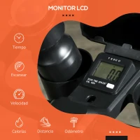 SPORTNOW Bicicleta Estática con Volante Inercia 4 kg Resistencia Ajustable Pantalla LED Silencioso Asiento Ajustable Rojo y Negro(m-7)