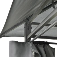 Outsunny 10 x 13ft Outdoor 2 Tier Steel Frame Gazebo with Curtains Black Grey(m-10)
