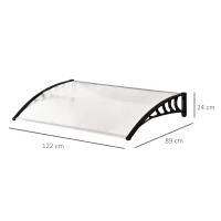 Outsunny Marquise de Proteção para Portas e Janelas 122x89x24 cm Transparente e Preto(m-3)