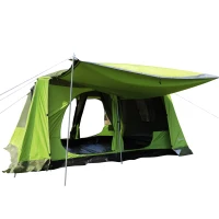 Outsunny Campingzelt Kuppelzelt Familienzelt 2 Schlafkabinen 4-8 Personen L405 x B305 x H225cm(m-13)