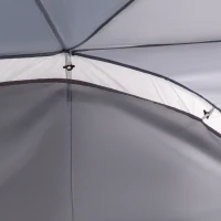 Outsunny Carpa Portátil de Camping para 6-8 Personas con 4 Mosquiteros Gancho y Bolsa Anti-UV 350x350x230 cm Gris y Blanco(m-9)