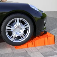 DURHAND Set 2 Rampe de Încărcare pentru Mașină din Plastic cu Sarcină Maximă 5 Tone, 91x30x21 cm, Portocaliu(m-2)