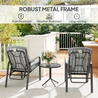 Outsunny Three-Piece Reclining Chair Set - Grey(m-7)