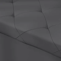 HOMCOM Panca Contenitore Pieghevole da 84L, Coperchio Imbottito e Rivestimento Finta Pelle, 76x38x38cm, Grigio(m-9)