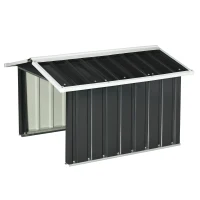 Outsunny Metallschuppen für Rasenmähroboter, rostfrei, 86 x 100 x 63cm, Dunkelgrau(m-12)