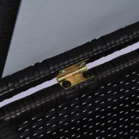 Outsunny Cufăr de Exterior de 284L din Ratan PE cu Pistoane cu Gaz și Cadru Metalic, 118x54x59 cm, Maro Închis(m-9)