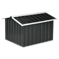 Outsunny Metallschuppen für Rasenmähroboter, rostfrei, 86 x 100 x 63cm, Dunkelgrau(m-13)