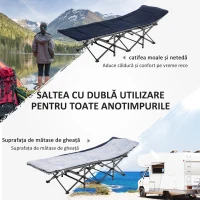 Outsunny Pat Pliabil Camping 188×64,5×53 cm – Cu Perna si Husa Transport(m-4)