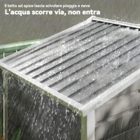 Outsunny Casetta da Giardino in Metallo con Porte Scorrevoli e Lucchetto con Chiavi, 2.1x1.2x1.9m, Grigio Scuro(m-8)