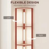 HOMCOM Corner Floor Lamp for Living Room Bedroom with Dimmable Warm White LED Light, Modern Tall Standing Lamp, Brown(m-6)