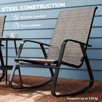 Outsunny Rocking Garden Chair - Light Brown(m-7)