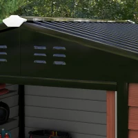 Outsunny Szopa na narzędzia metalowa, odporna na warunki atmosferyczne i rdzę, zamykana, 2,40 x 2,06 x 1,98 m, teka(m-9)