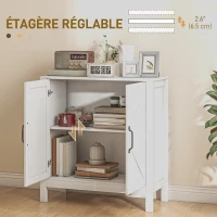 HOMCOM Meuble de rangement buffet avec 2 portes et étagère réglable en hauteur, charme et moderne, 80l x 35P x 85H cm(m-5)